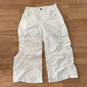 Pilcro White Wide-Leg Cargo Pants